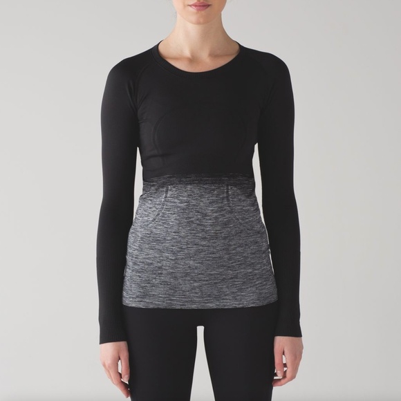 Lululemon Swiftly Tech Long Sleeve Crew, Black Gray Ombre - Picture 1 of 4